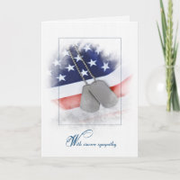 Sympathy Military Dog Tags On Flag