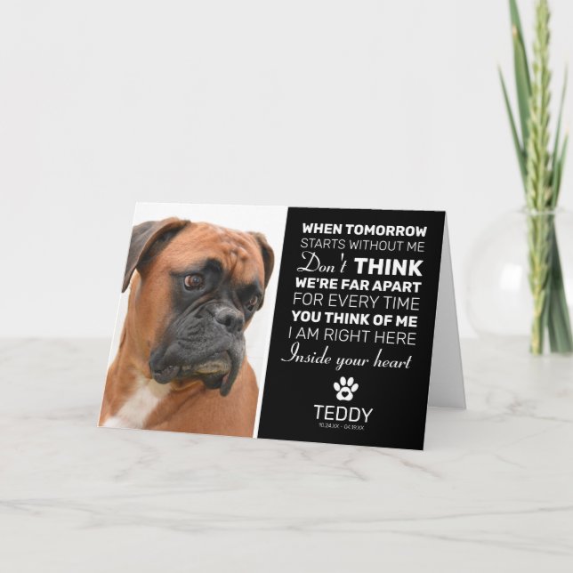 Carte Sympathy Pet Photo Condolence (Devant)