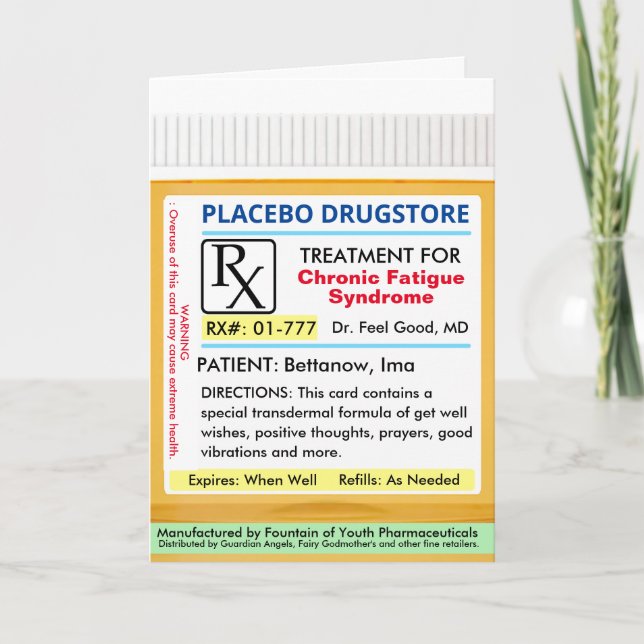 Carte Syndrome de fatigue chronique Prescription RX (Devant)