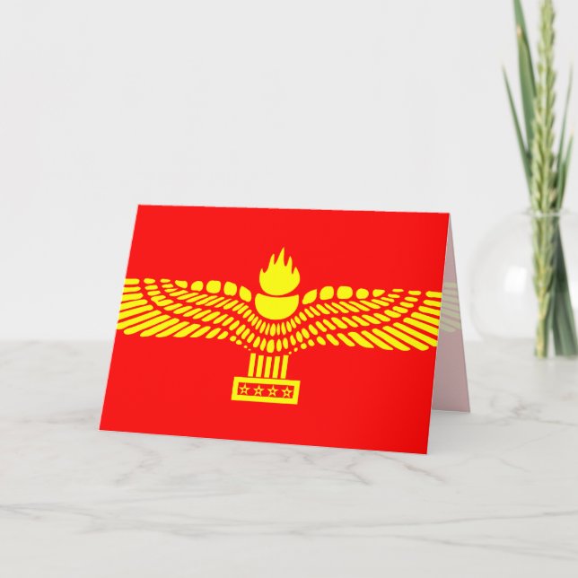 Carte Syriac Aramaic Peuple, drapeau syrien (Devant)