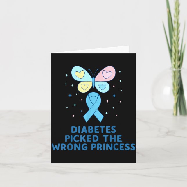 Carte T1d Diabetes Warrior Butterfly Princess Diabetes A (Devant)