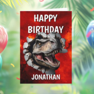 Carte T rex anniversaire de dino-mite