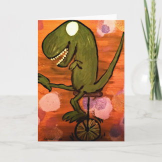 Carte T-Rex conduit un monocycle