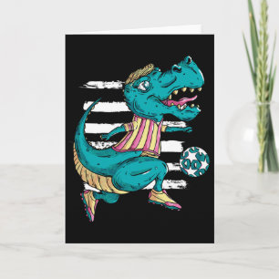 Carte T-rex Dinosaure Joue au Football - Conception Trex