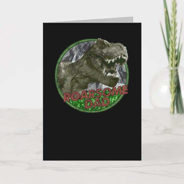 Carte T-rex Roarsome Papa Retro (Devant)