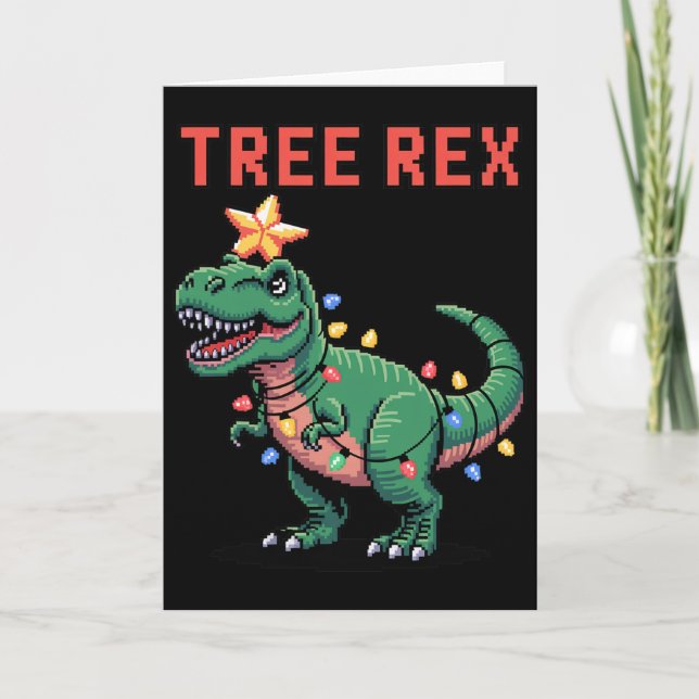 Carte T-Rex Sweat-shirt de Noël laid Dinosaure  (Devant)
