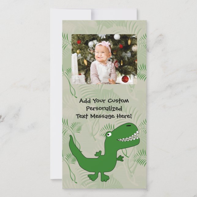 Carte T-Rex Tyrannosaurus Rex Dinosaur Cartoon Enfants G (Devant)