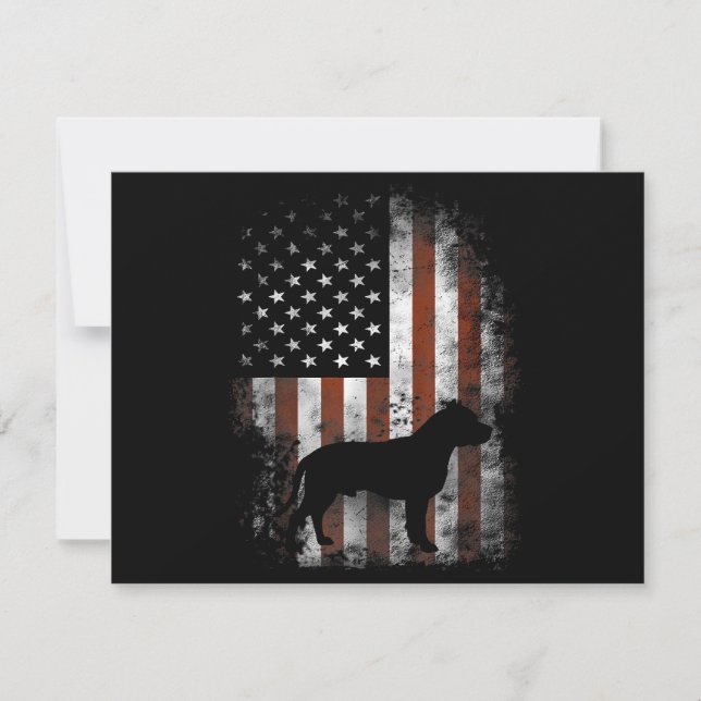 Carte T-shirt américain Pitbull Terrier (Devant)