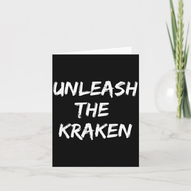 Carte T-shirt Cool Drôle Unleashed Kraken Cadeau Hommes (Devant)