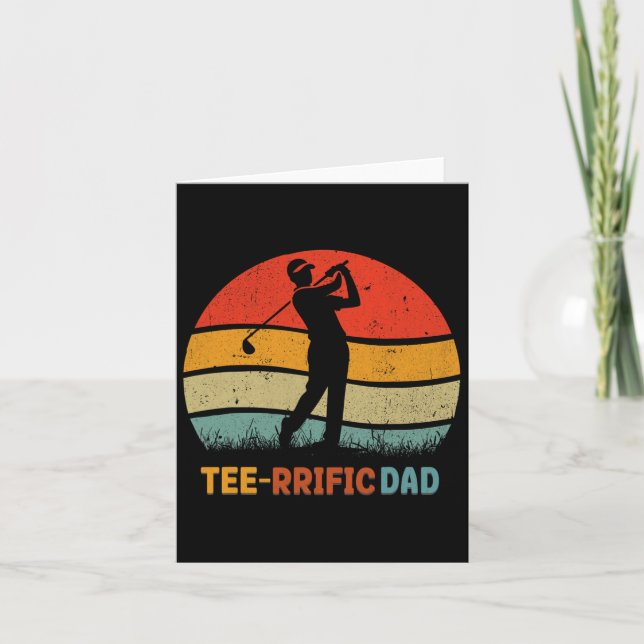 Carte T-shirt de golf Papa Fête des Pères Golf rétro 70s (Devant)
