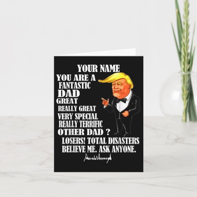 Carte T-shirt drôle de cadeau de fête des pères Donald T (Devant)