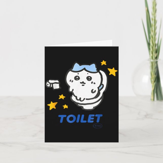 Carte T-shirt drôle de mème de temps de toilette Chikawa (Devant)