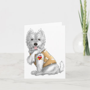 Carte T-shirt drôle pour chien Westie j'aime maman tatou