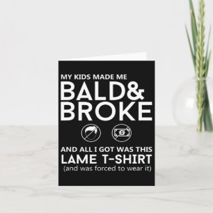 Carte T-shirt drôle pour homme chauve tête nue et chemis