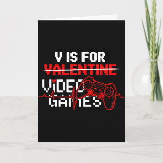 Carte T-shirt drôle pour hommes gamers V est pour les je
