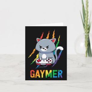 Carte T-shirt Fierté LGBT Chat Arc-en-ciel Cadeau Amateu