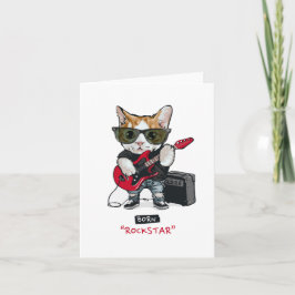 Carte T-shirt Kitty Rockstar