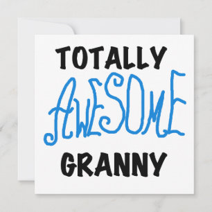 Carte T-shirts bleus et cadeaux de mamie totalement