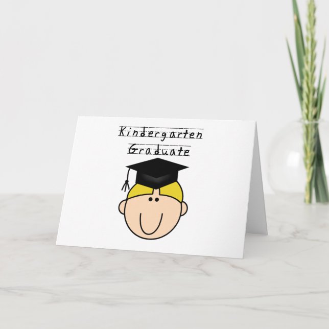 Carte T-shirts blonds de diplômé de jardin d'enfants de (Devant)