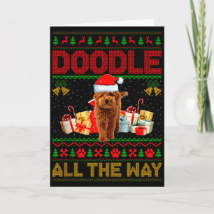 Carte T-shirts de Noël laids pour chien Goldendoodle Chi