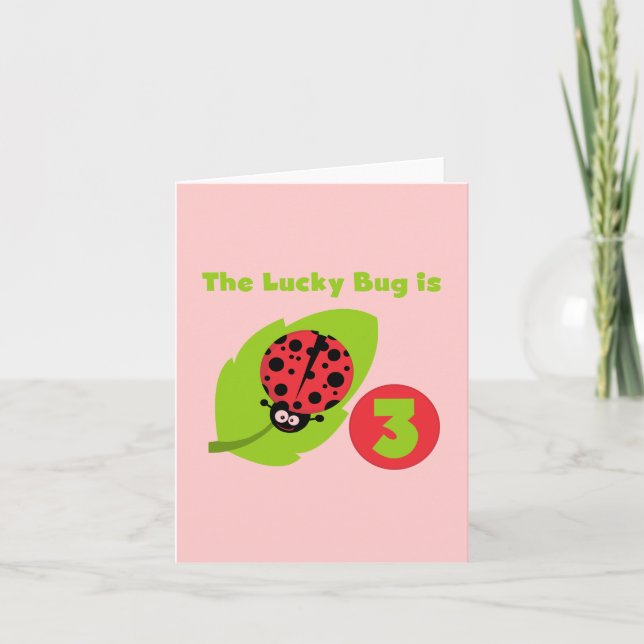 Carte T-shirts et cadeaux 3e anniversaire Lucky Bug (Devant)