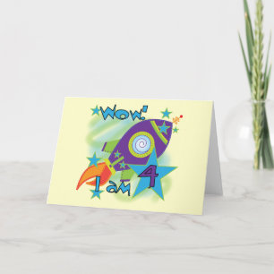 Carte T-shirts et cadeaux 4e anniversaire Rocket Ship