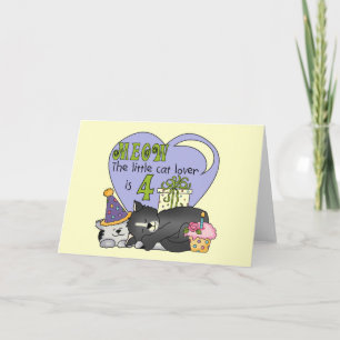 Carte T-shirts et cadeaux Amoureux de les chats 4e anniv