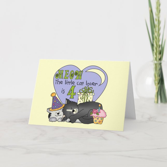 Carte T-shirts et cadeaux Amoureux de les chats 4e anniv (Devant)