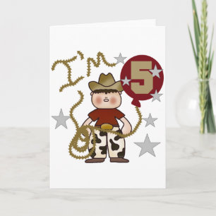 Carte T-shirts et cadeaux Cowboy 5e anniversaire