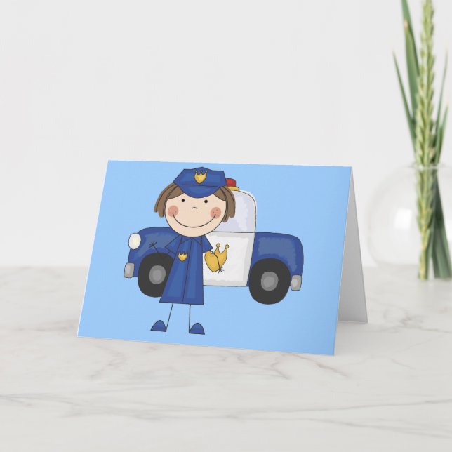 Carte T-shirts et cadeaux d'agente de police féminine (Devant)