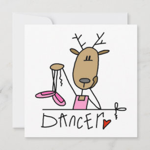 Carte T-shirts et cadeaux Dancer Reindeer