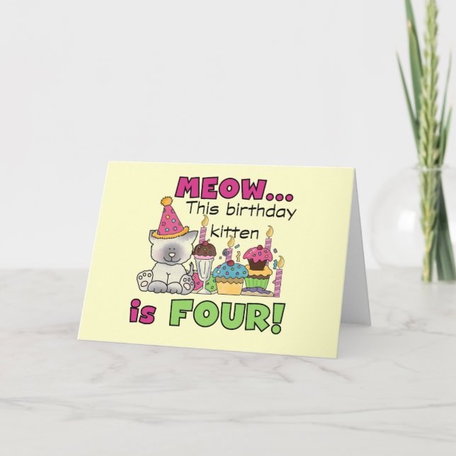 Carte T-shirts et cadeaux d'anniversaire 4th Kitten (Devant)