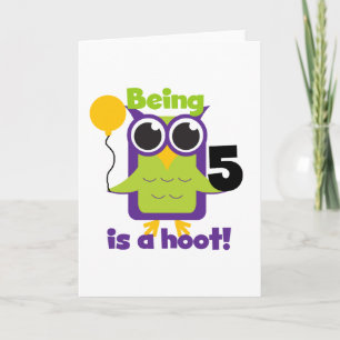 Carte T-shirts et cadeaux de 5 ans de Hoot Owl