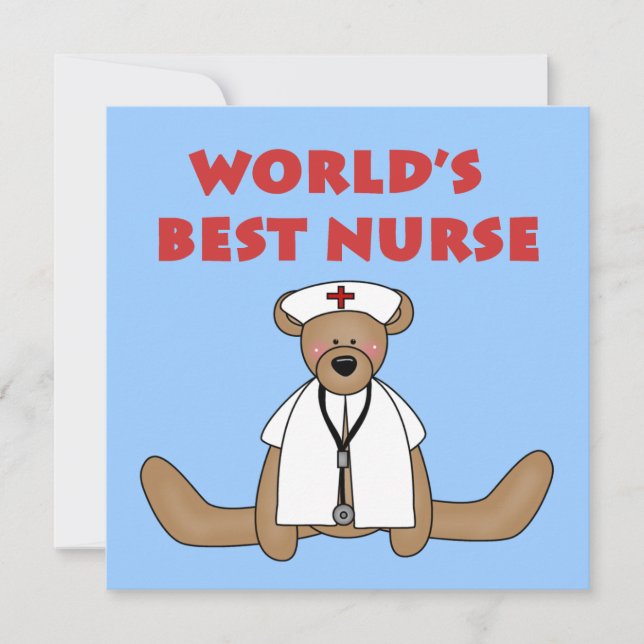Carte T-shirts et cadeaux de Bear World's Best Nurse (Devant)