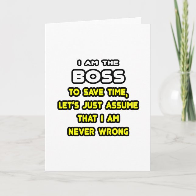 Carte T-shirts et cadeaux de Boss amusants (Devant)
