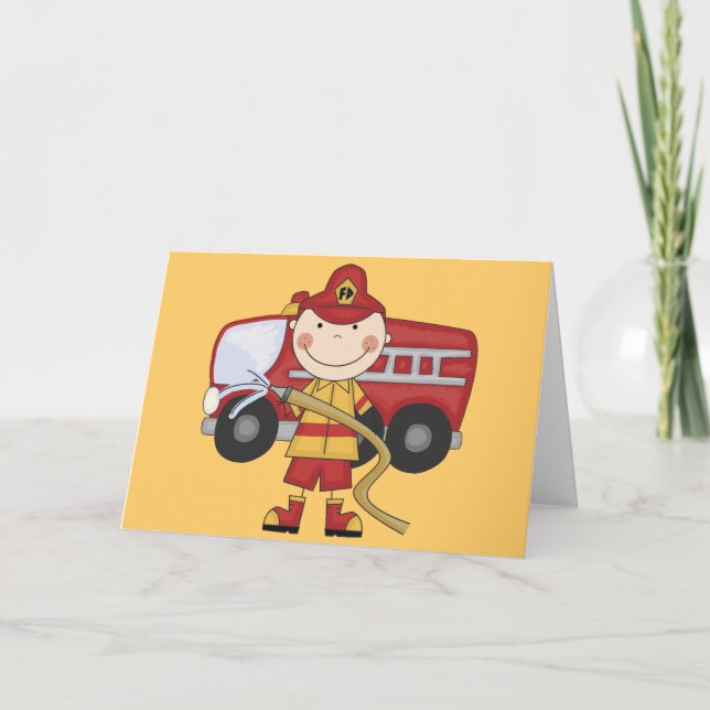 Carte T-shirts et cadeaux de pompier masculin (Devant)
