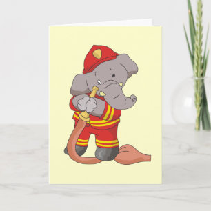 Carte T-shirts et cadeaux d'éléphant de sapeur-pompier