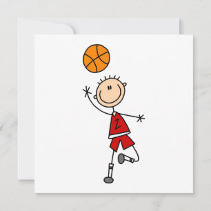Carte T-shirts et cadeaux du Red Boy Basketball Player
