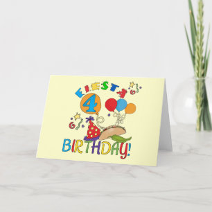 Carte T-shirts et cadeaux Fiesta 4th Birthday