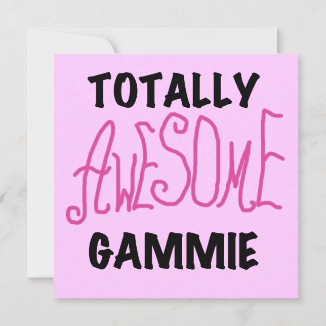 Carte T-shirts et cadeaux Gammie Pink totalement géniaux (Devant)