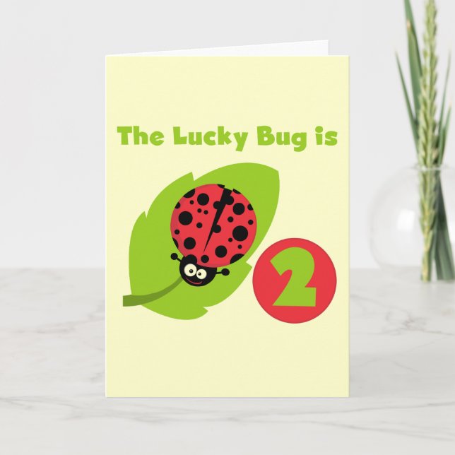 Carte T-shirts et cadeaux Lucky Bug 2e anniversaire (Devant)