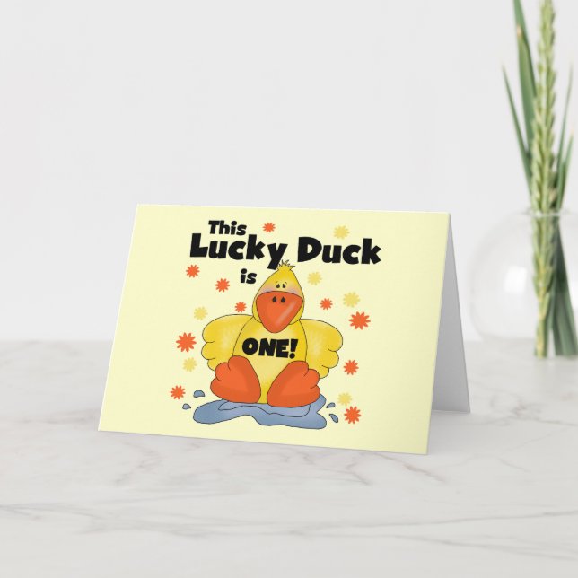 Carte T-shirts et cadeaux Lucky Duck 1er Anniversaire (Devant)