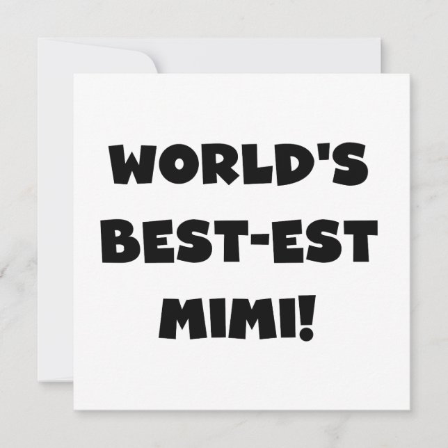 Carte T-shirts et cadeaux Mimi Black Text les plus beaux (Devant)