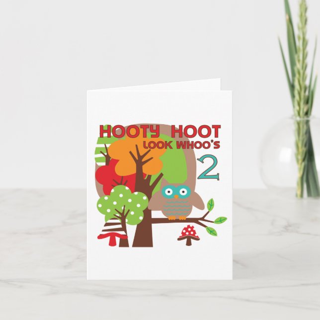 Carte T-shirts et cadeaux Owl 2nd Birthday (Devant)