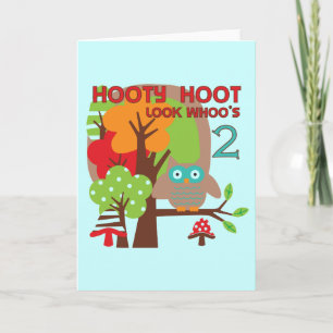 Carte T-shirts et cadeaux Owl 2nd Birthday