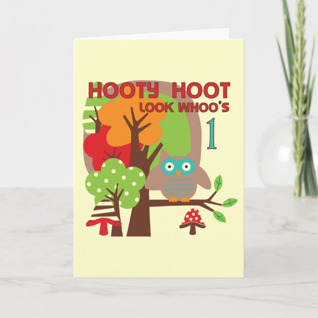 Carte T-shirts et cadeaux Owl First Birthday (Devant)