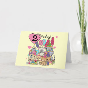 Carte T-shirts et cadeaux Party Kittens 2e anniversaire