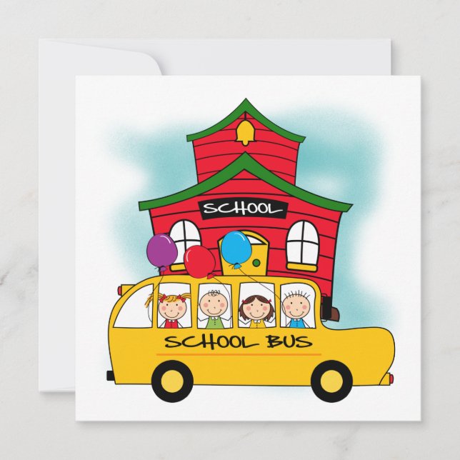 Carte T-shirts et cadeaux pour autobus scolaire et scola (Devant)
