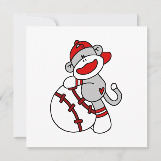 Carte T-shirts et cadeaux Sock Monkey Baseball (Devant)