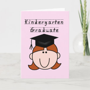 Carte T-shirts rouges de diplômé de jardin d'enfants de